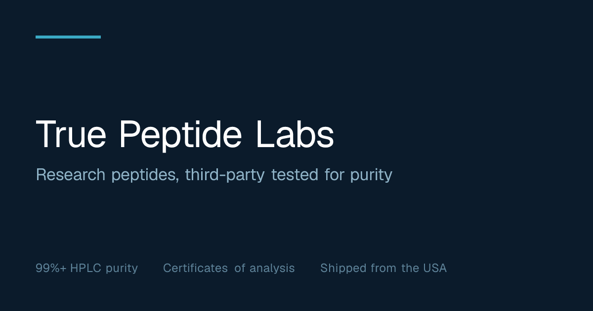 The picture truepeptidelabs.com shows when its homepage is shared